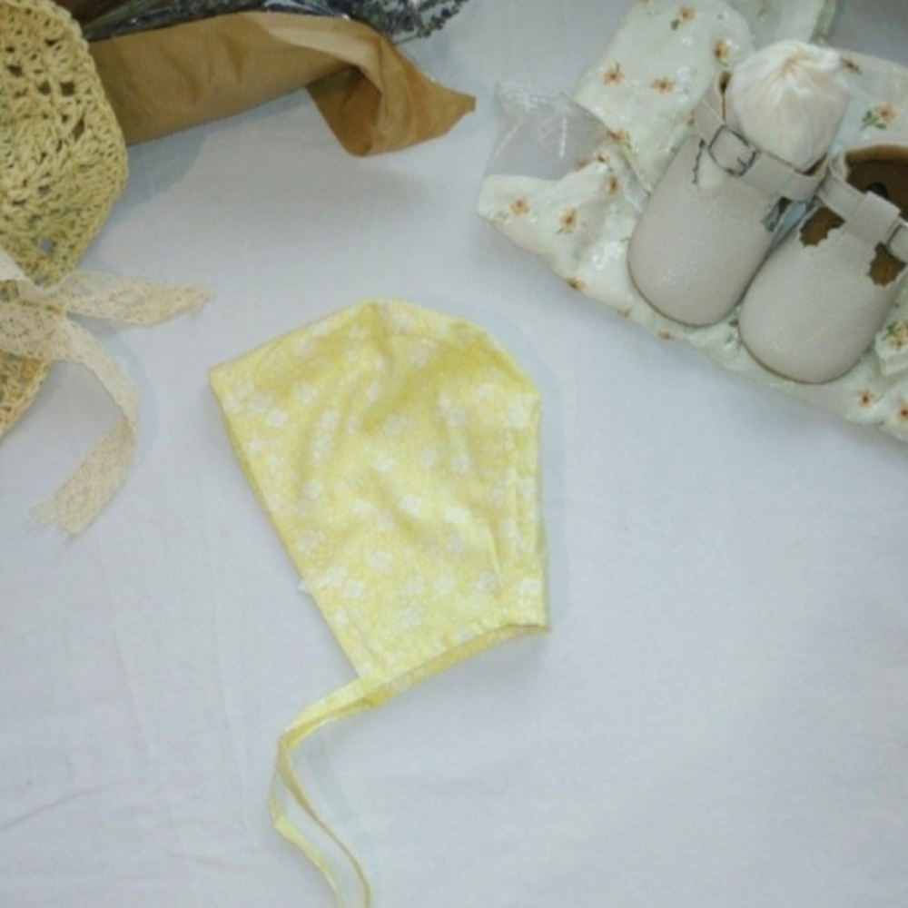 Zara Floral Yellow Baby Bonnet - Picture 5 of 5
